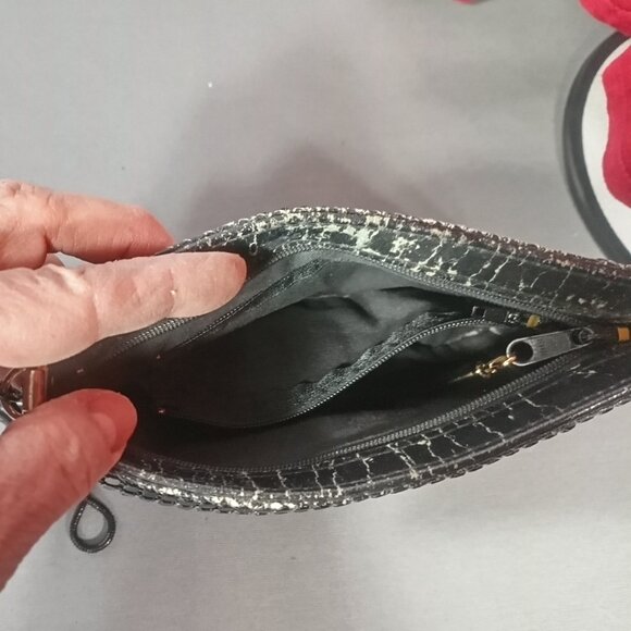 Vintage Black Beaded Evening Shoulder Bag Soft Mesh Classic Cocktail Purse - Picture 5 of 12